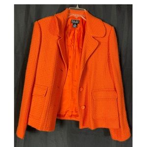 Rafaella tweed orange blazer